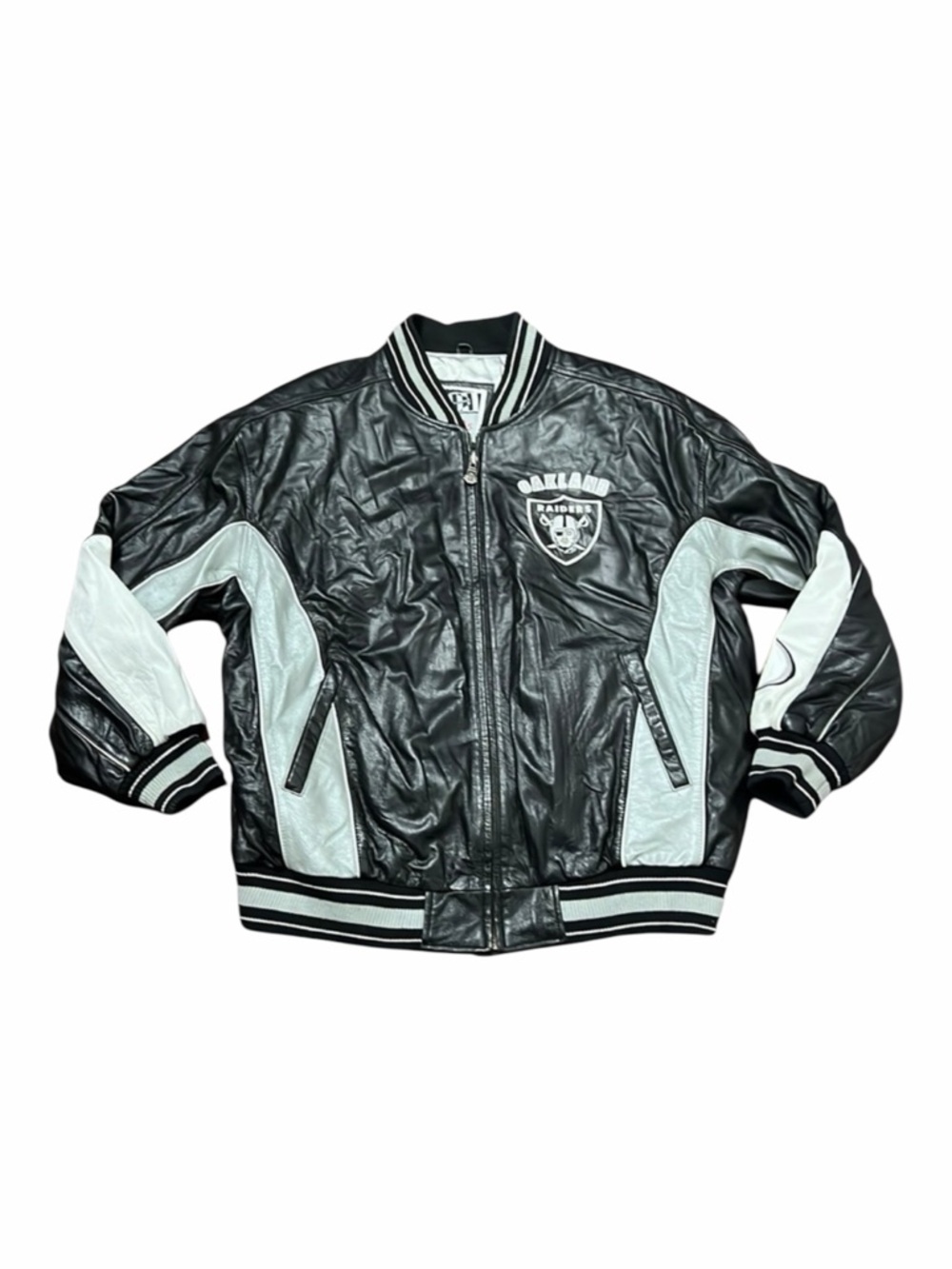 Vintage Oakland Raiders Carl Banks G-iii Leather Jacket Size XXL